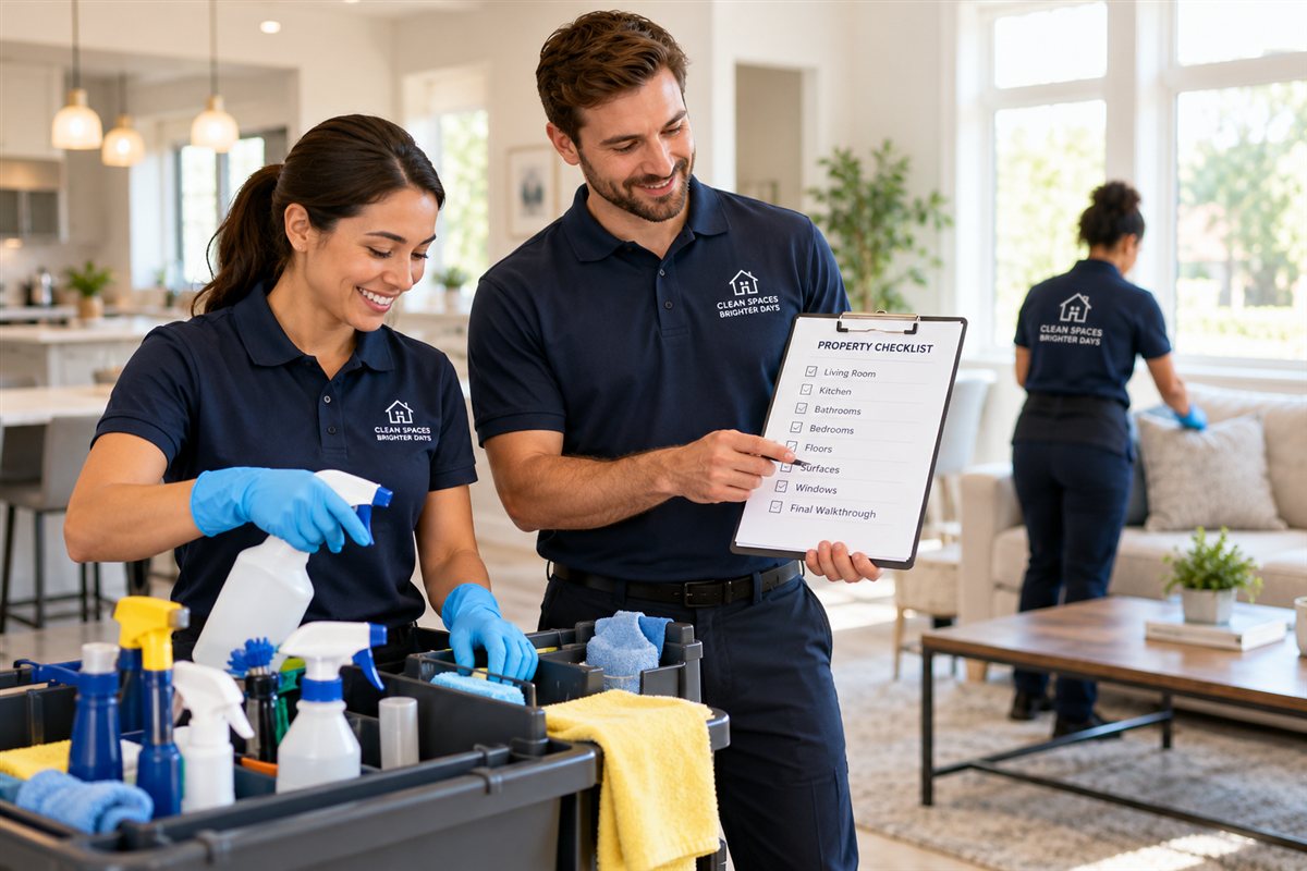Illustration of cleaning service planning