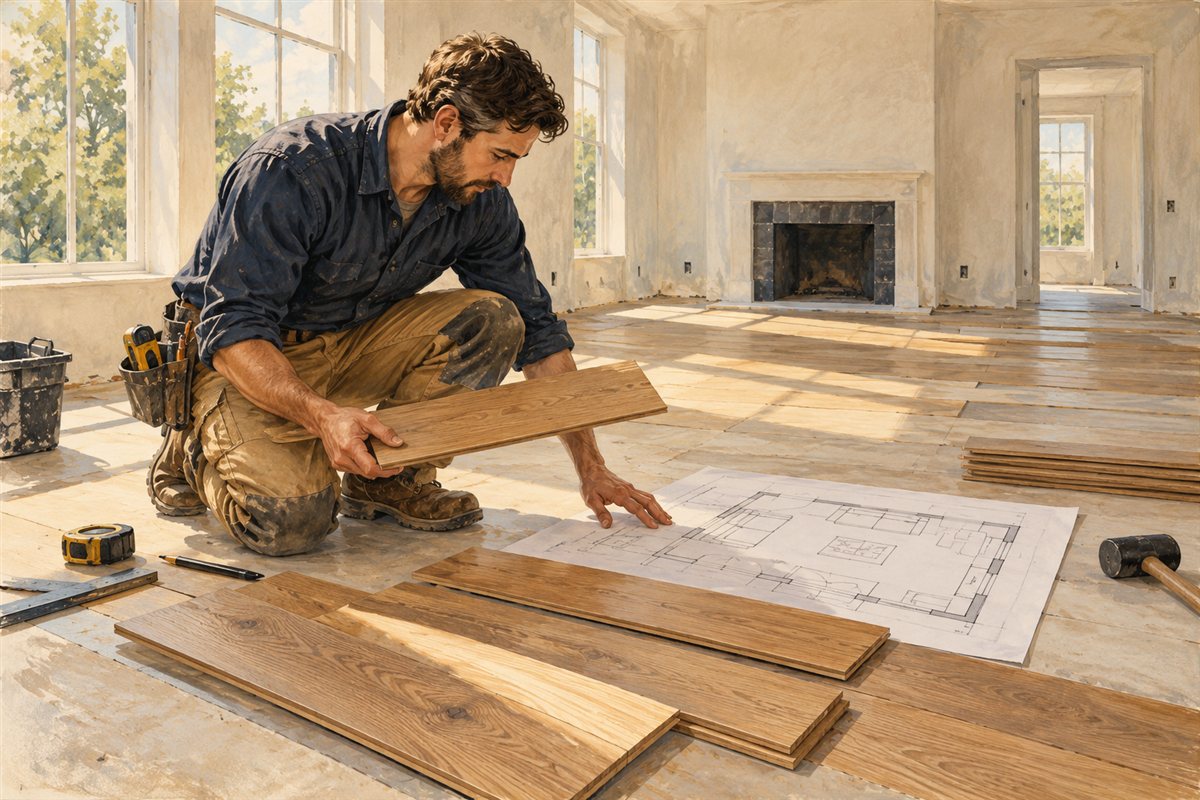 Illustration of flooring service planning