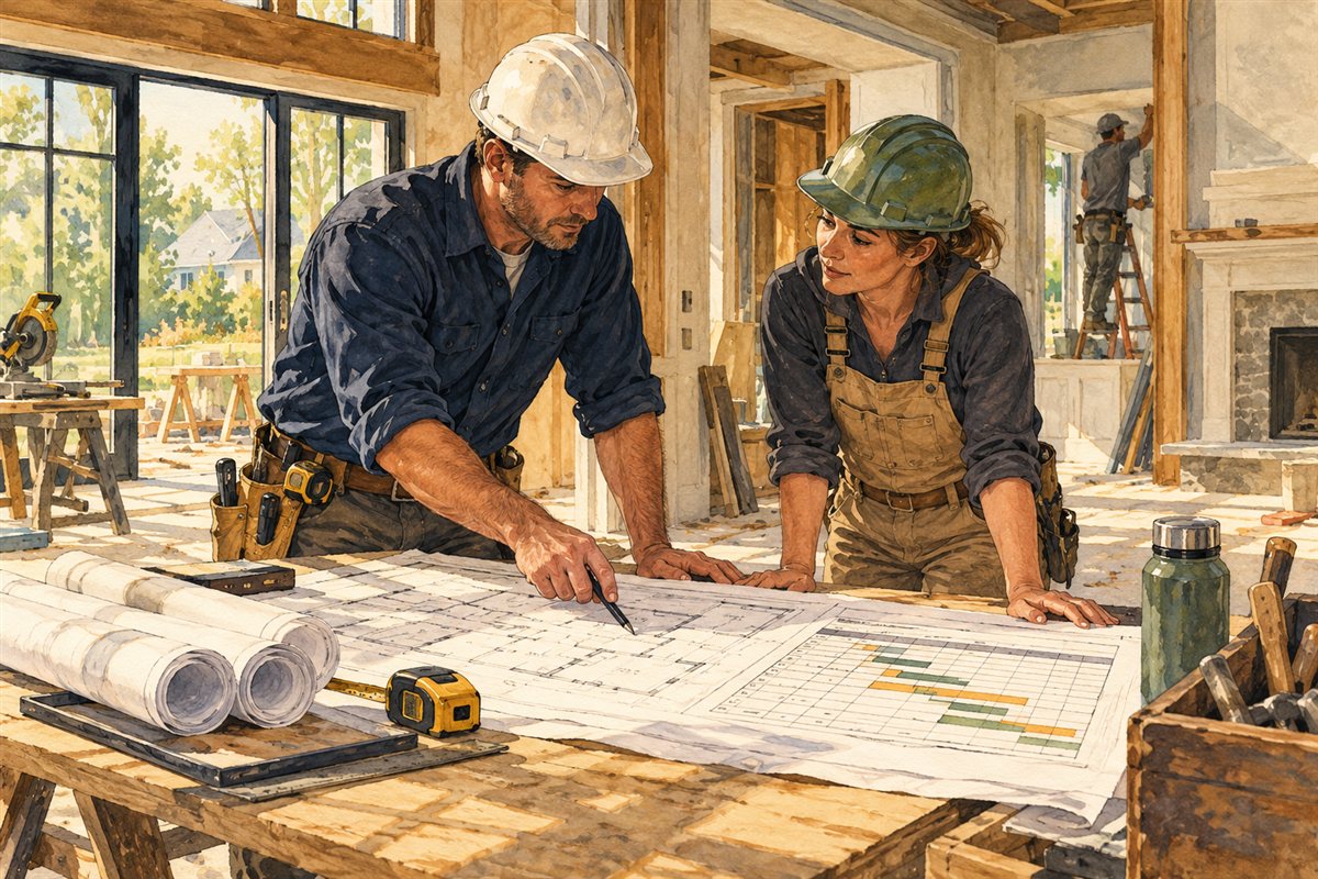 Illustration of general contractor service planning