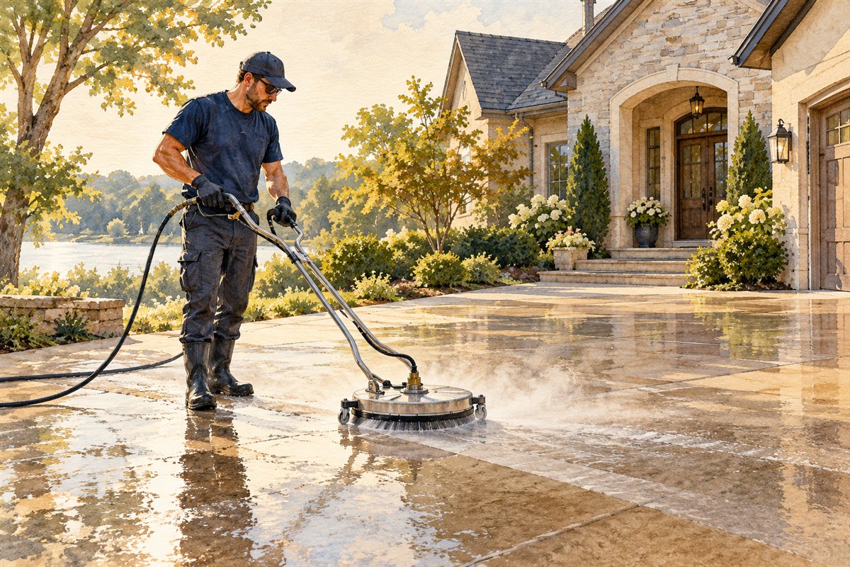 Illustration of pressure washing service planning